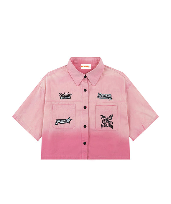 BAKYARDER Women Pink Denim Shirt