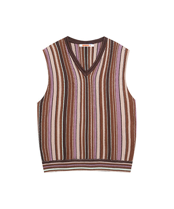 BAKYARDER Striped Knit Vest