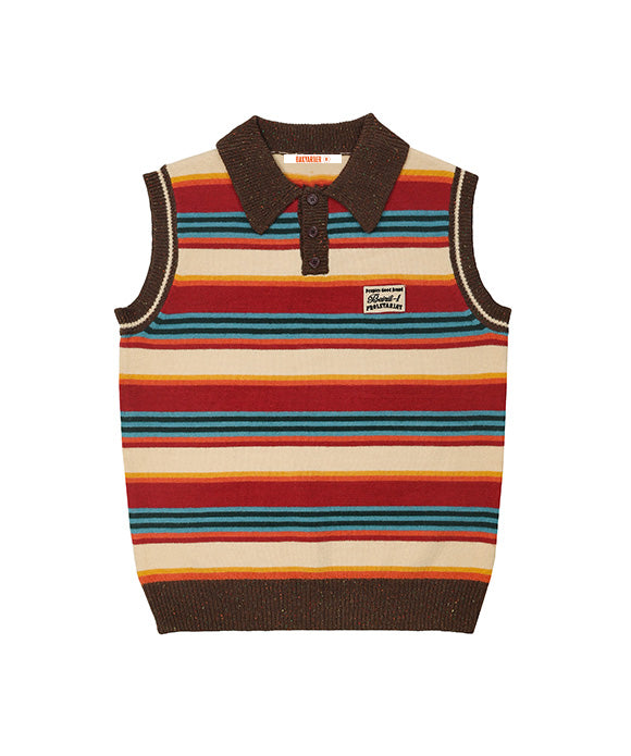 BAKYARDER Striped Polo Sweater Vest