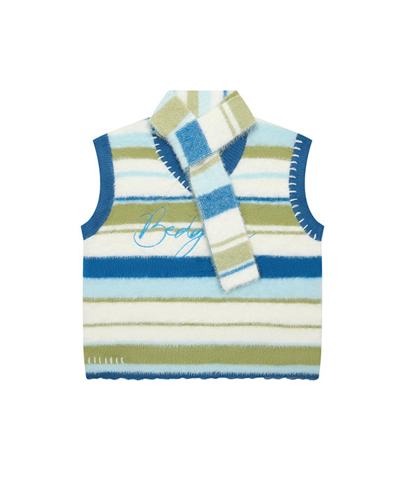 BAKYARDER Striped V-Neck Color Block Sweater Vest