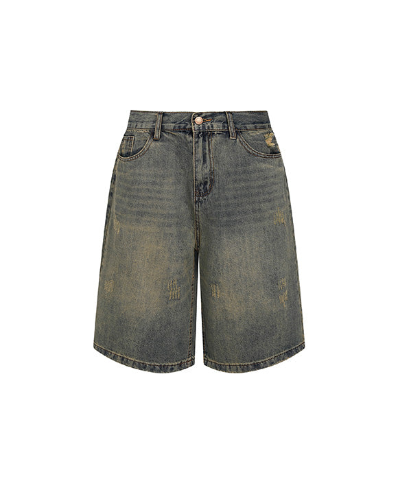 BAKYARDER Vintage Wide-Leg Denim Shorts