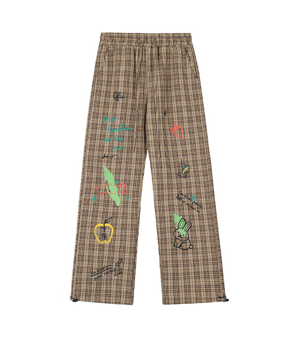 BAKYARDER Fun Printed Plaid Pants