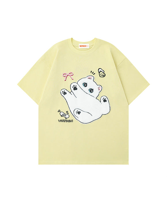 BAKYARDER Cartoon Cat Print Tee