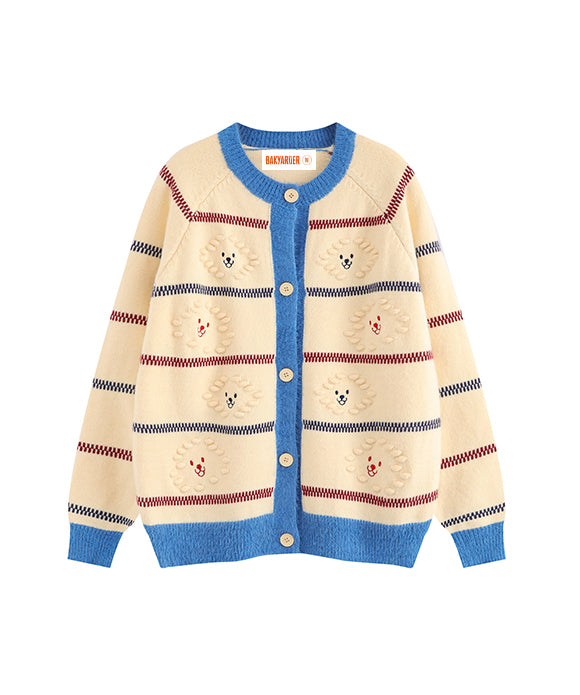 BAKYARDER Vintage Preppy Stripe Cardigan