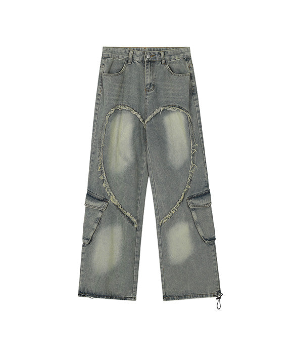 BAKYARDER Heart Patch Jeans