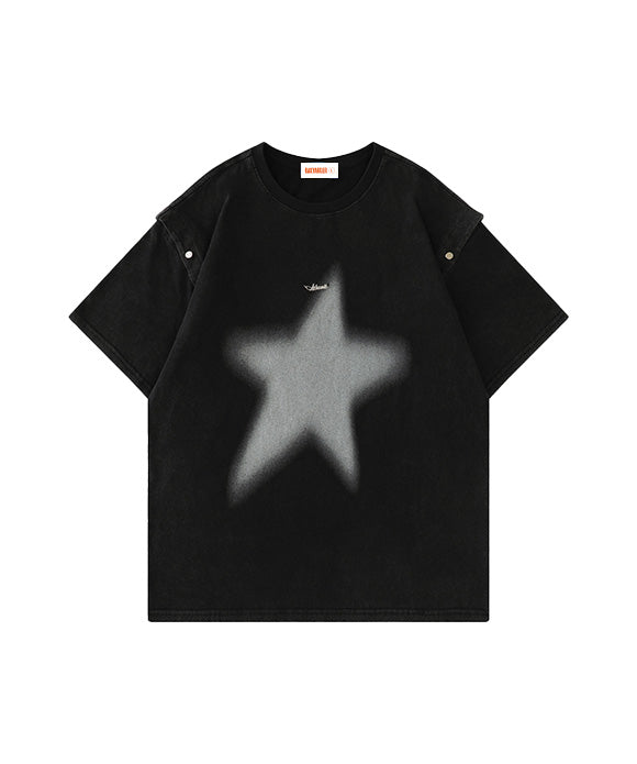 BAKYARDER Vintage Wash Detachable Star Tee