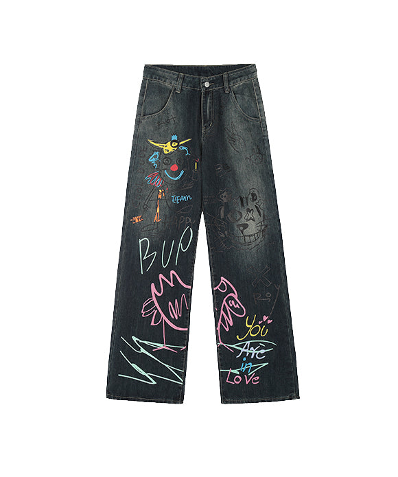 BAKYARDER Graffiti Vintage Jeans