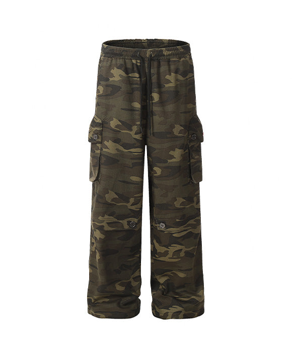 BAKYARDER Vintage Camouflage Drawstring Cargo Pants