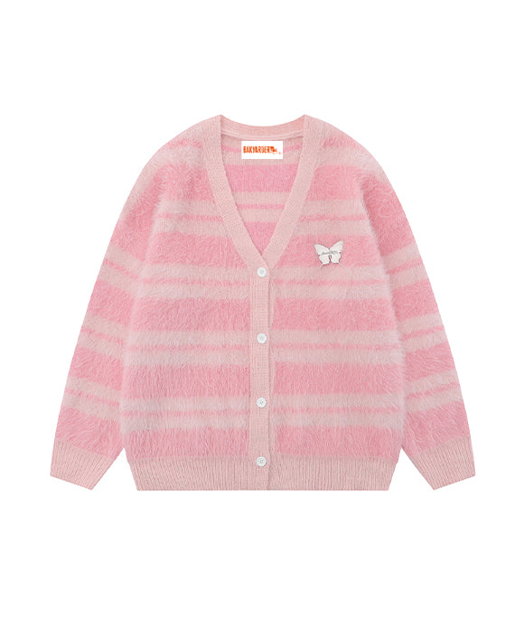 Cardigan Oversize Rose En Mohair Mélangé - Neuf Avec étiquettes, Marque Rose Carmine