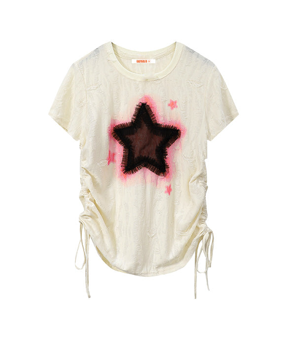 BAKYARDER Women's Star Drawstring Tee