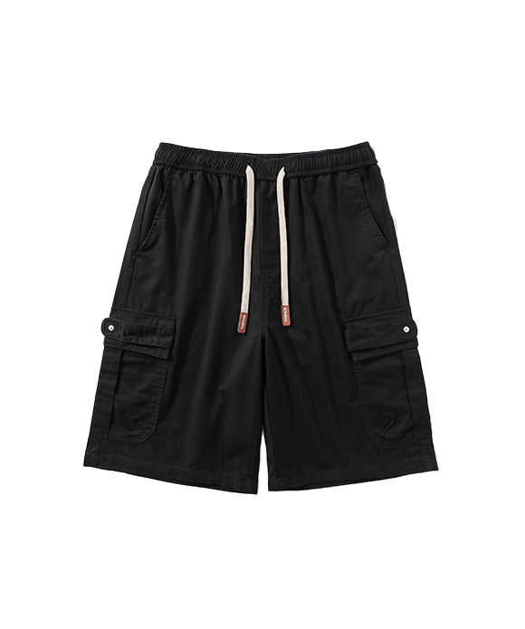 BAKYARDER Drawstring Multi-Pocket Cargo Shorts