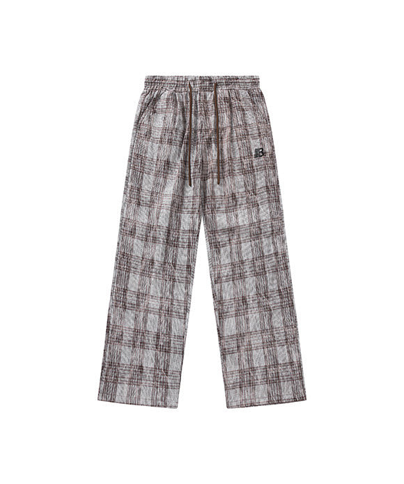 BAKYARDER Vintage Plaid Print Pants