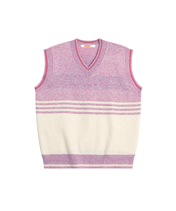 BAKYARDER Contrast Color Knitted Vest