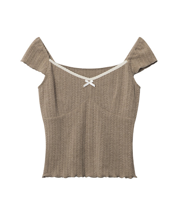 BAKYARDER Knit V-neck Women's Tee