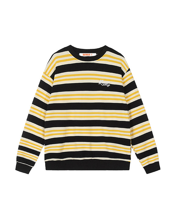 BAKYARDER Vintage Striped Color-Block Loose Sweatshirt