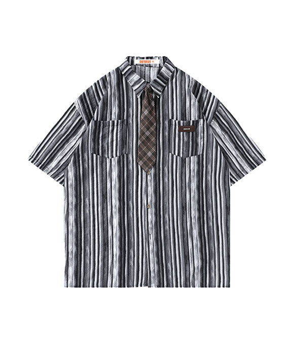 BAKYARDER Vintage Irregular Striped Shirt