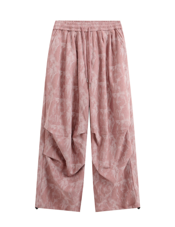 BAKYARDER Corduroy Pants for Women Wide Leg High Waisted Elastic Waist with 4 Pockets