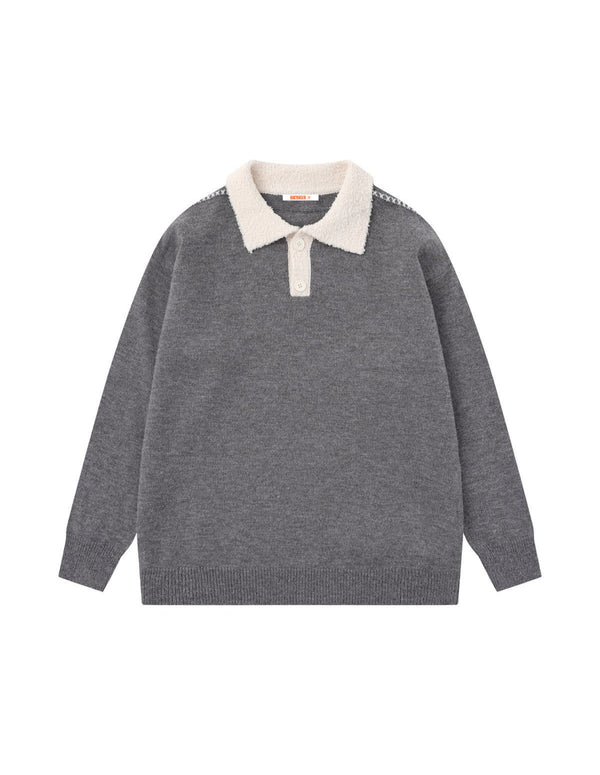 Pull en maille à col polo et blocs de couleurs BAKYARDER