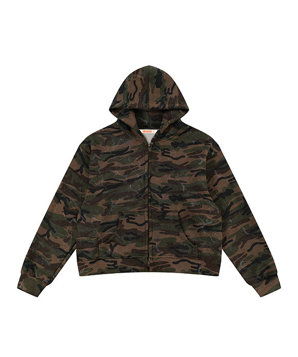 BAKYARDER Vintage Washed Camouflage Hooded Jacket