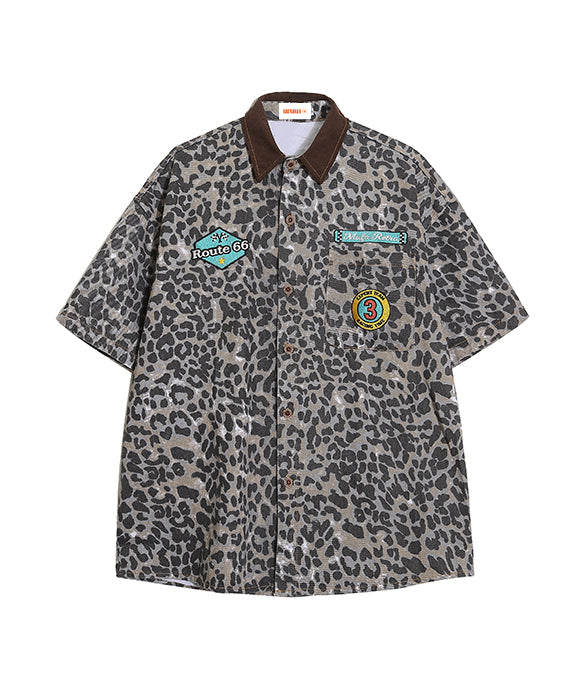 BAKYARDER Vintage Leopard Print Shirt