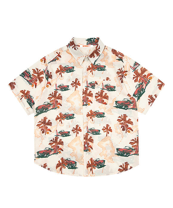 BAKYARDER Vintage Floral Print Shirt