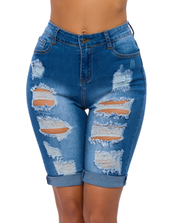 BAKYARDER Women's Distressed Denim Shorts