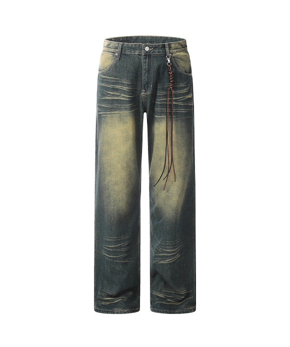 BAKYARDER Vintage Distressed Drawstring Jeans