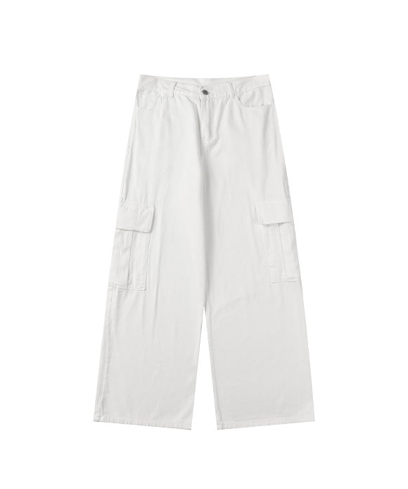 BAKYARDER Loose Fit Wide-Leg Cargo Pants