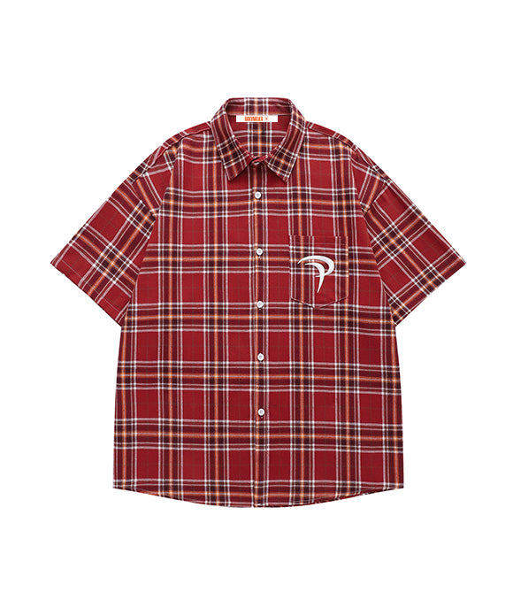 BAKYARDER Vintage Color Block Plaid Shirt