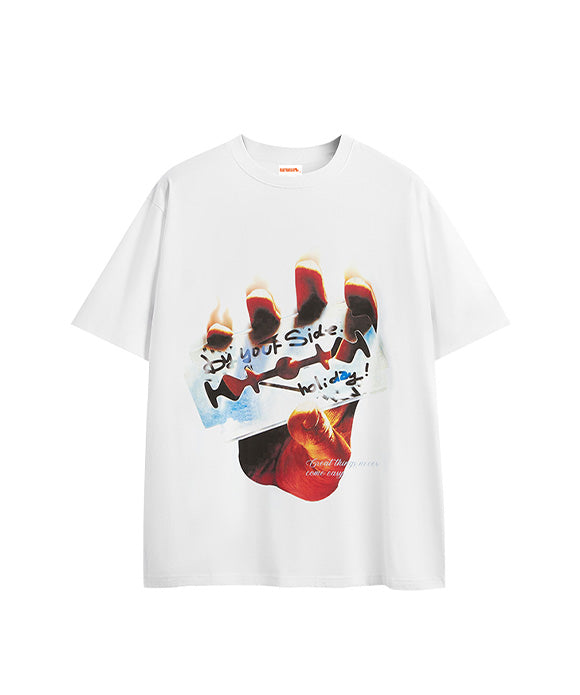 BAKYARDER Street-Style Flame Print Tee