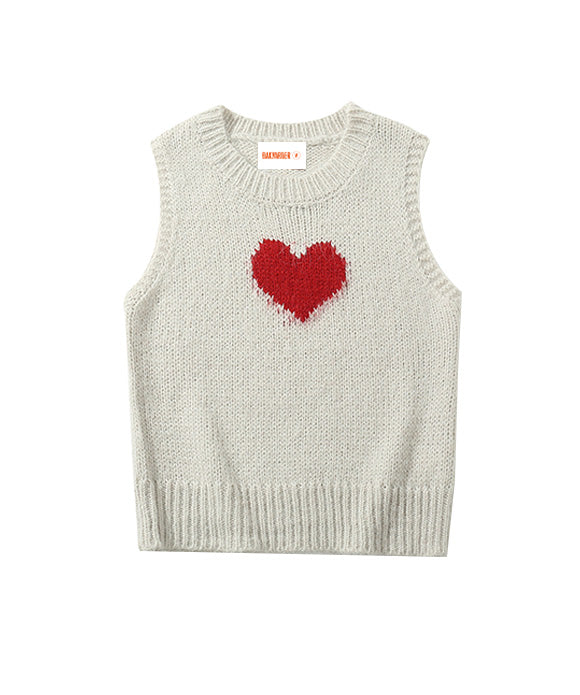 BAKYARDER Heart Embroidery Sweater Vest