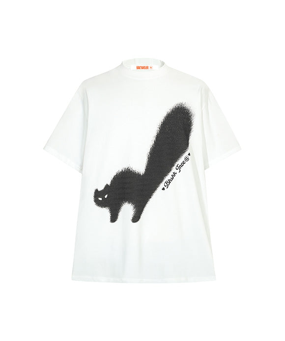 BAKYARDER Fluffy Cat Print Tee