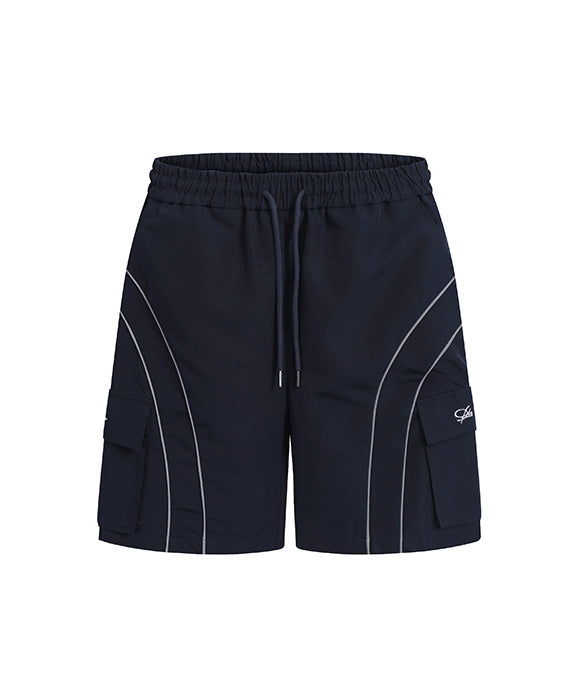 BAKYARDER Street-style Vintage Multi-Pocket Utility Shorts