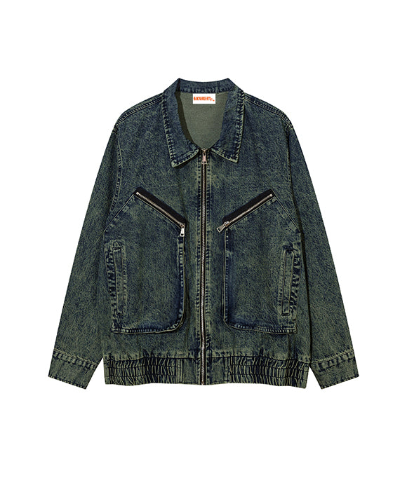 BAKYARDER Distressed Vintage Denim Jacket