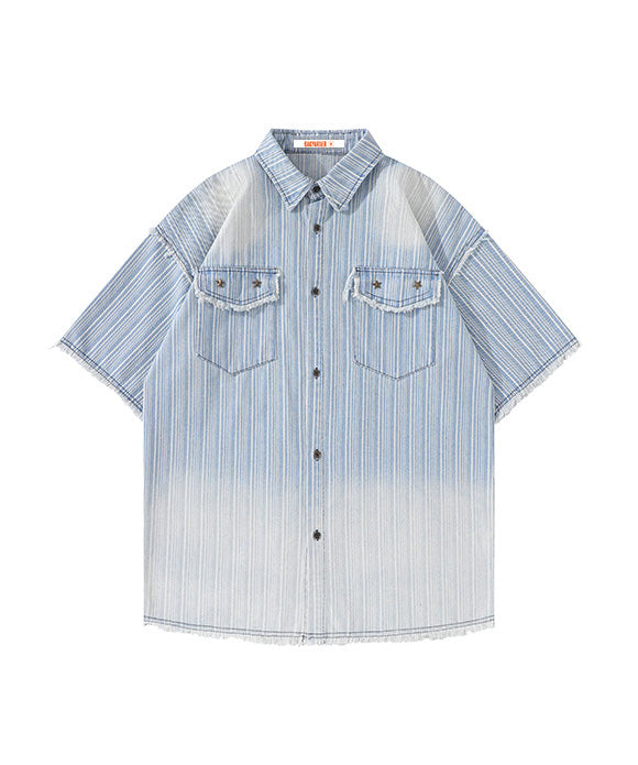 BAKYARDER Vintage Distressed Denim Shirt