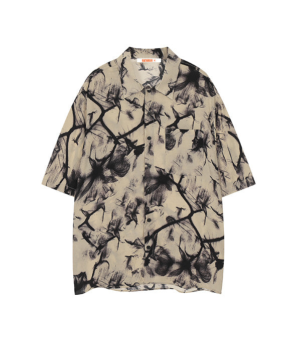 BAKYARDER Vintage Ink Wash All-Over Print Shirt