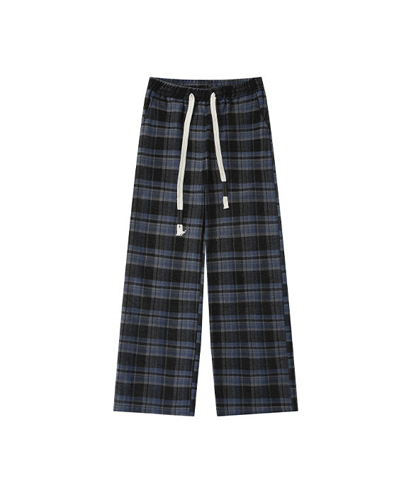 BAKYARDER Vintage Drawstring Plaid Pants