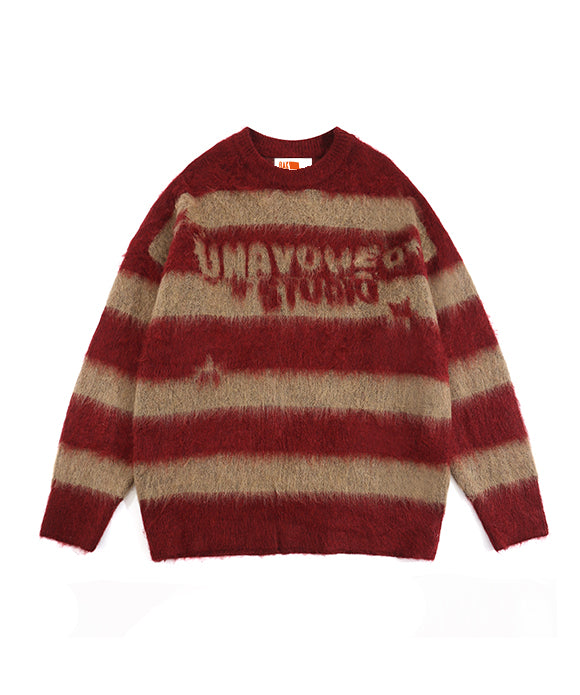 BAKYARDER Striped Mink Wool Sweater