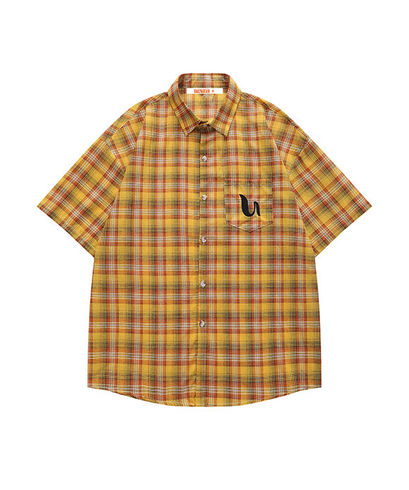 BAKYARDER Vintage Color-Block Checkered Shirt