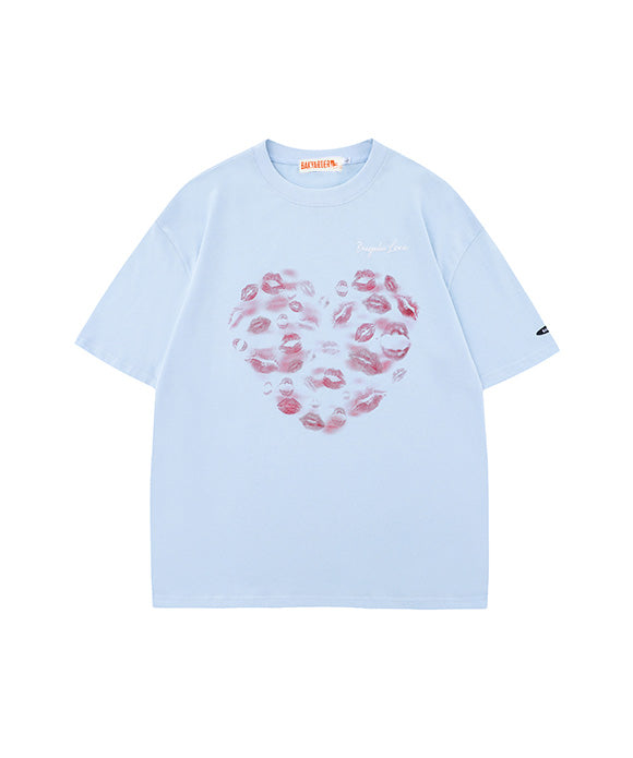 BAKYARDER Lip Print Floral Tee