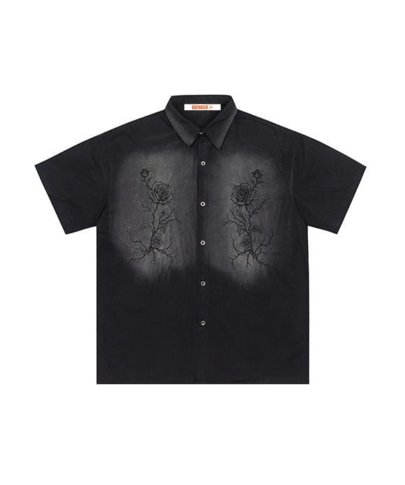 BAKYARDER Distressed Embroidered Shirt