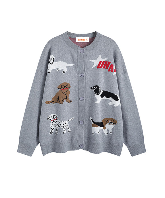 BAKYARDER  Fun Dog Cardigan Sweater