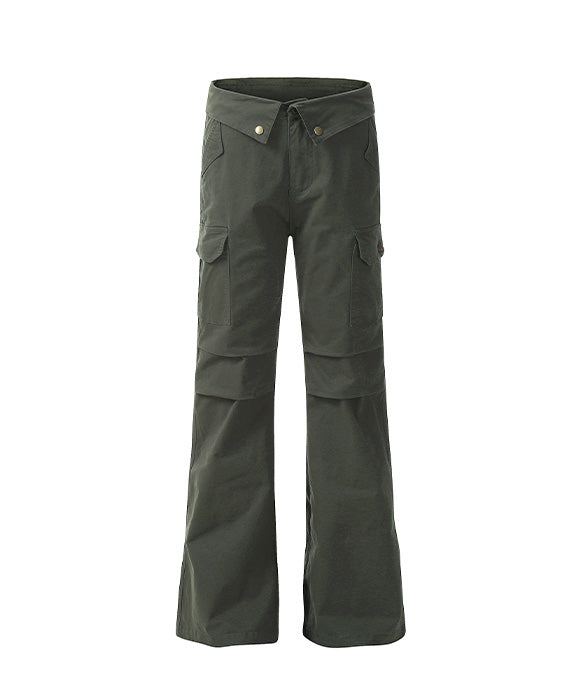 BAKYARDER Women's Vintage Flared Cargo Pants