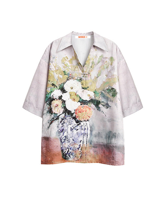 BAKYARDER Vintage Oil Painting Style Shirt