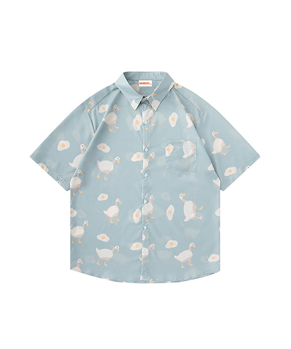 BAKYARDER Vintage Goose Print Shirt