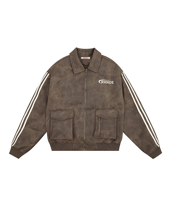 BAKYARDER Vintage Brown Letter Jacket