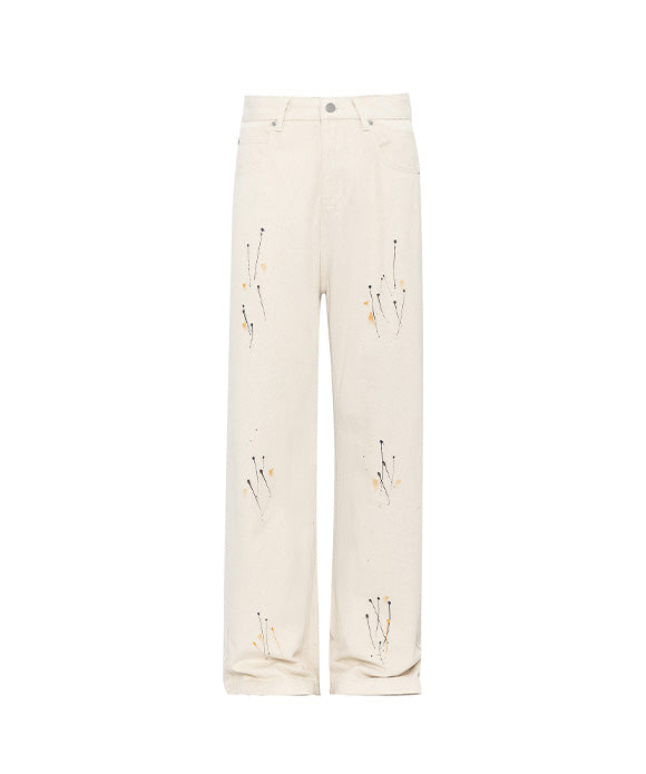 BAKYARDER Vintage Paint Splatter Design Jeans