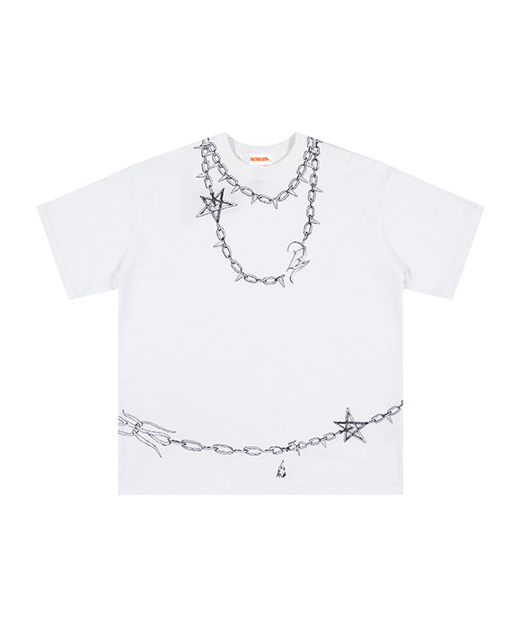 BAKYARDER Vintage Star Chain Print Tee