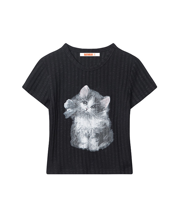 BAKYARDER Cat Print Tee