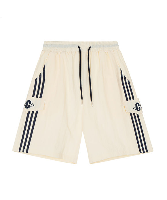 BAKYARDER Striped Loose Shorts